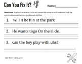 First Grade Sight Word and Editing Sentence Year Pack