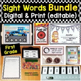 First Grade Sight Words Bundle Editable Printable Pages & 