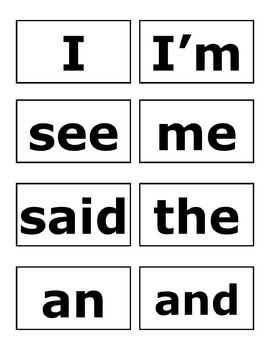 1st grade sight words flashcards