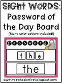 First Grade Sight Words: Password of the Day