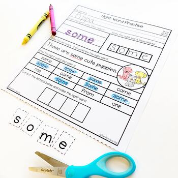 First Grade Sight Words Practice by The Primary Pal | TpT