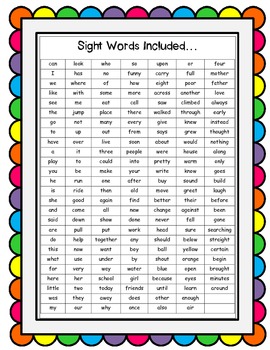 1st grade sight word list printable
