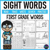 First Grade Sight Words Practice Worksheets: Write, Search