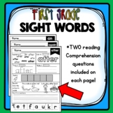 First Grade Sight word worksheets WITH reading comprehensi