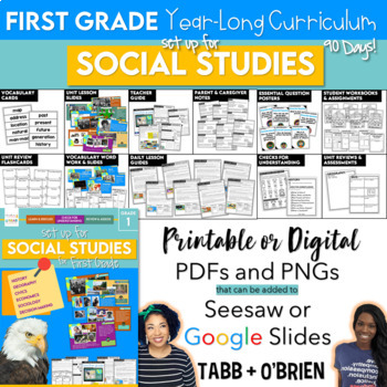 Preview of First Grade Social Studies (A 90 Day Curriculum)