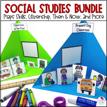 Preview of Social Studies Bundle - Map Skills, Continents & Oceans, Citizenship 1st Grade