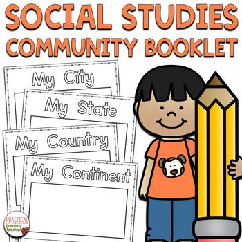 Preview of First Grade Social Studies Geography Places I Live Social Studies Booklet