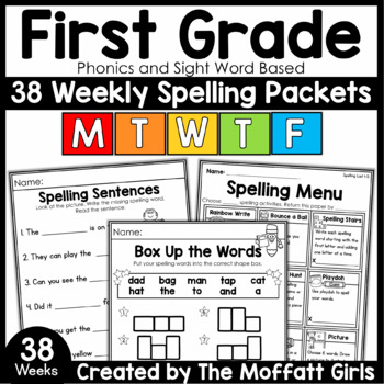 Preview of First Grade Spelling Curriculum (Phonics and Sight Word Based) 38 Weeks