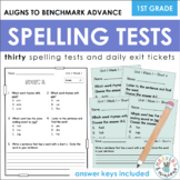 First Grade Spelling Tests (Paper + Digital, Aligns to Ben