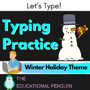 Preview of First Grade Spelling and Typing Practice - Christmas and Winter Holiday Theme