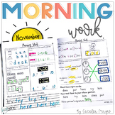 First Grade Spiraling Math and Literacy Morning Work Month 4