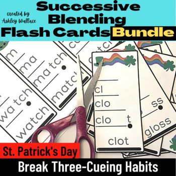 Preview of First Grade St. Patrick's Day Successive Blending Flashcards Short Vowels & More