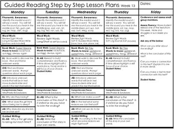 First Grade Step by Step Guided Reading Plans: Week 13 by Tara West