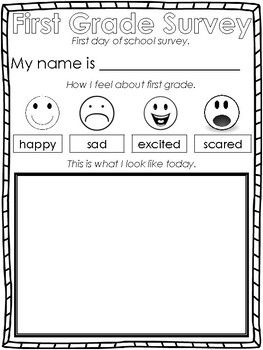 First Grade Stinks School Survey Worksheets By Saddle