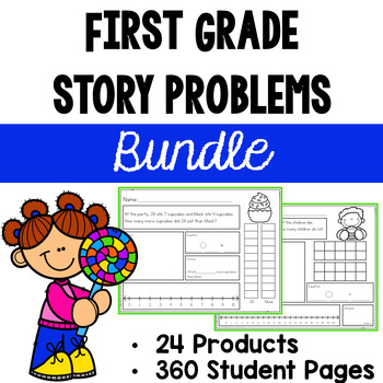 Preview of 1st Grade Story Problems to 20 BUNDLE Over 360 pages!! Addition and Subtraction