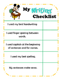 First Grade Student Writing Checklist