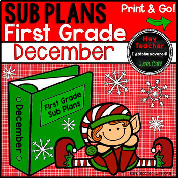 Preview of First Grade Sub Plans [December-Christmas-Holiday]