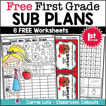 Preview of First Grade Sub Plans / Emergency Sub Plans – Free Sampler