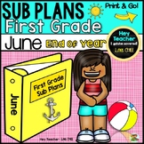 First Grade Sub Plans June-End of Year