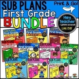First Grade Sub Plans for the School Year [BUNDLE]