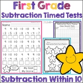 First Grade Subtraction Timed Tests- Subtraction Within 10