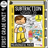 First Grade Subtraction to 20: Unit 9 | Differentiated & C