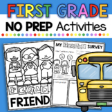 First Grade Back to School Packet - Worksheets - First Wee