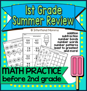 first grade summer math review packet by intentional momma tpt