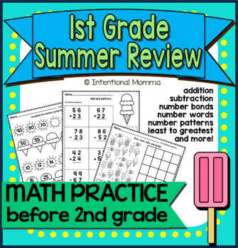 Preview of First Grade Summer Math Review Packet