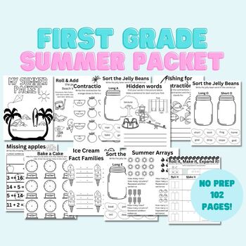 Preview of First Grade Summer Packet - No Prep
