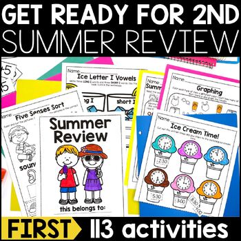 first grade summer review by a dab of glue will do tpt