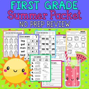 First Grade Summer Review Packet by Spunky Monkey | TPT