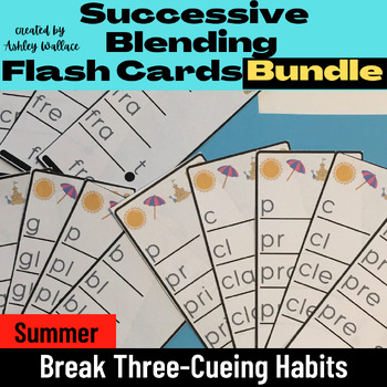 Preview of First Grade Summer Successive Blending Flashcards Bundle Short Vowels & More