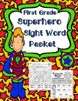 First Grade Superhero Sight Word Packet | TpT