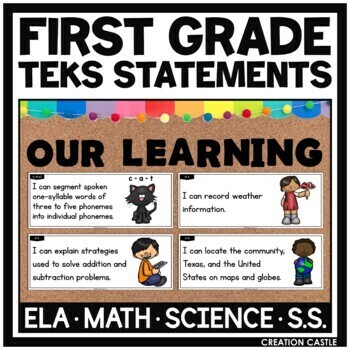 Preview of First Grade TEKS I Can Statements Core Subjects Bundle