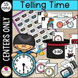 First Grade Telling Time Centers: Common Core-Aligned