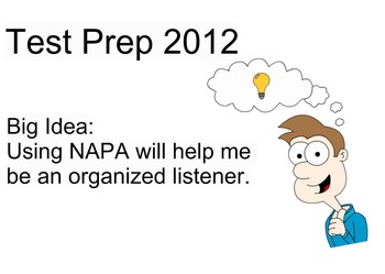 Preview of First Grade Test Prep (NAPA) Strategies