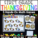 First Grade Thanksgiving Math Center Games and Activities
