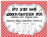 First Grade Timed Add/Subtraction Test Within 10 1.OA.6