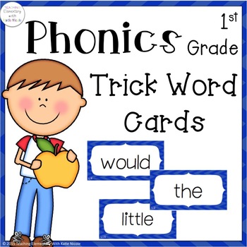 Preview of First Grade Trick/Sight Word Cards