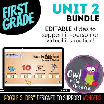Preview of First Grade - Unit 2 BUNDLE (Google Slides™) - Aligned w/ WONDERS 2017