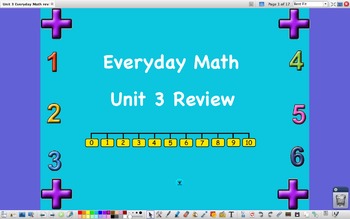 Preview of First Grade Unit 3 Everyday Math Review Flipchart