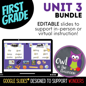 Preview of First Grade - Unit 3 (Google Slides™) BUNDLE - Aligned w/ WONDERS 2017
