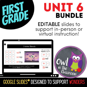 Preview of First Grade - Unit 6 BUNDLE (Google Slides™ Powerpoint) - Aligned w WONDERS 2017