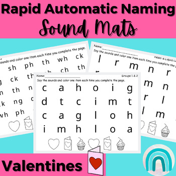 Preview of First Grade Valentine Rapid Automatic Naming Letter-Sound Correspondence Fluency