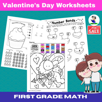 Preview of First Grade Valentine's Day Worksheets Printables