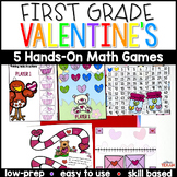 First Grade Valentine's Math Center Games and Activities