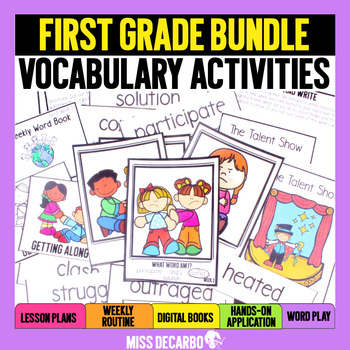Preview of First Grade Vocabulary Activities & Routines Curriculum | Tier 2 Vocabulary