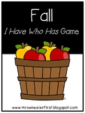 First Grade Vocabulary:  I Have, Who Has: Fall