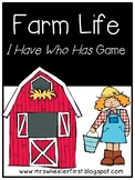 First Grade Vocabulary:  I Have, Who Has: Farm Life